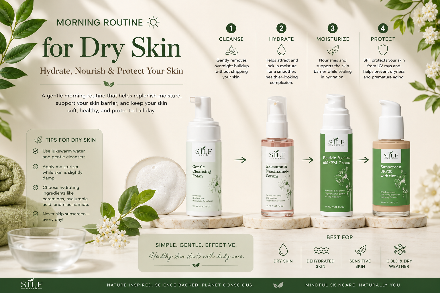 Morning Routine for Dry Skin: Hydrate, Nourish & Protect Your Skin