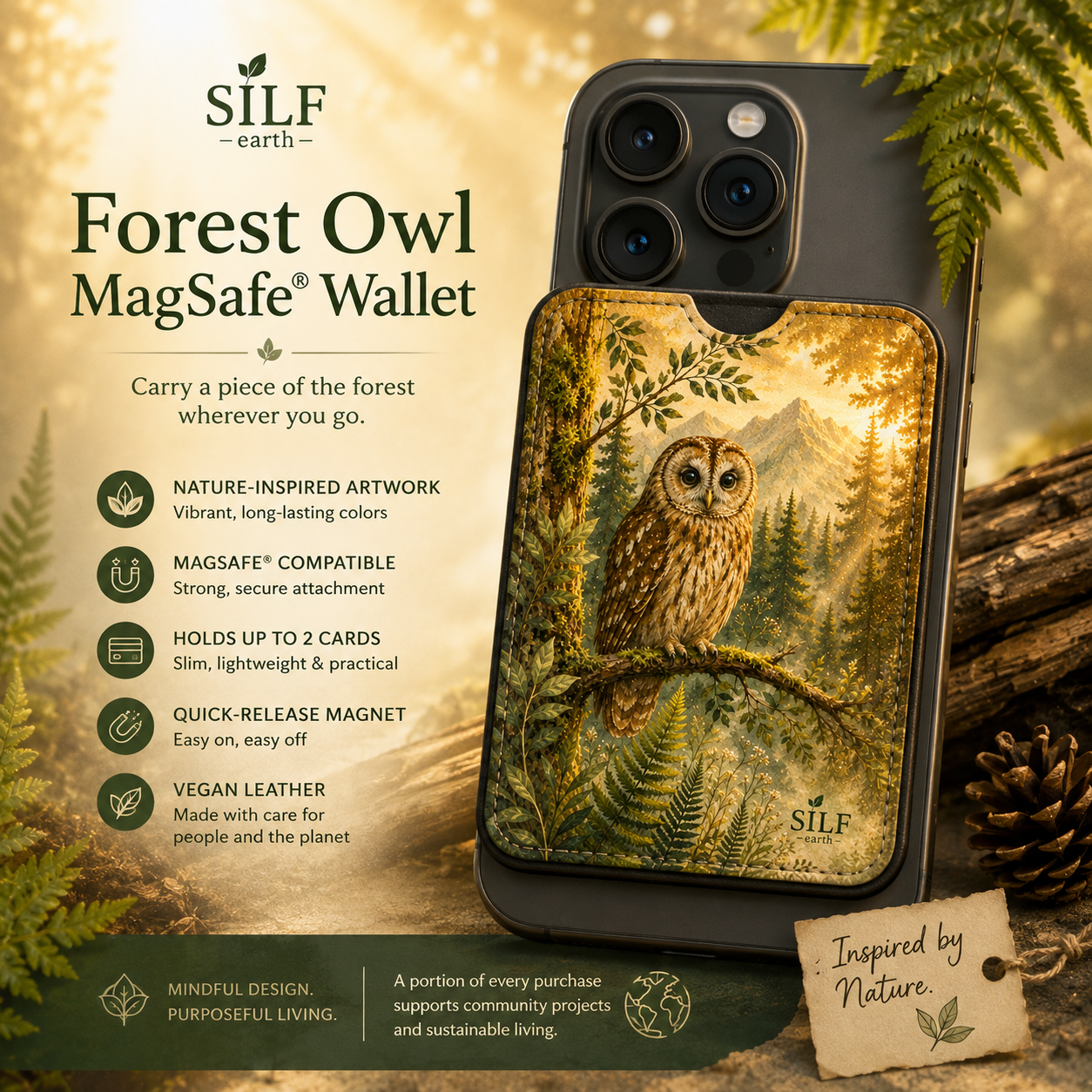 MagSafe® Wallet- Forest Owl Design