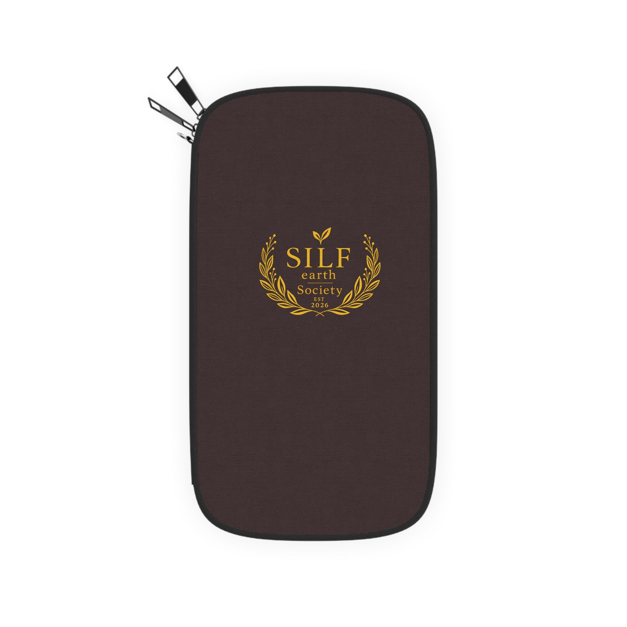 Travel Passport Holder with Gold Laurel Crest