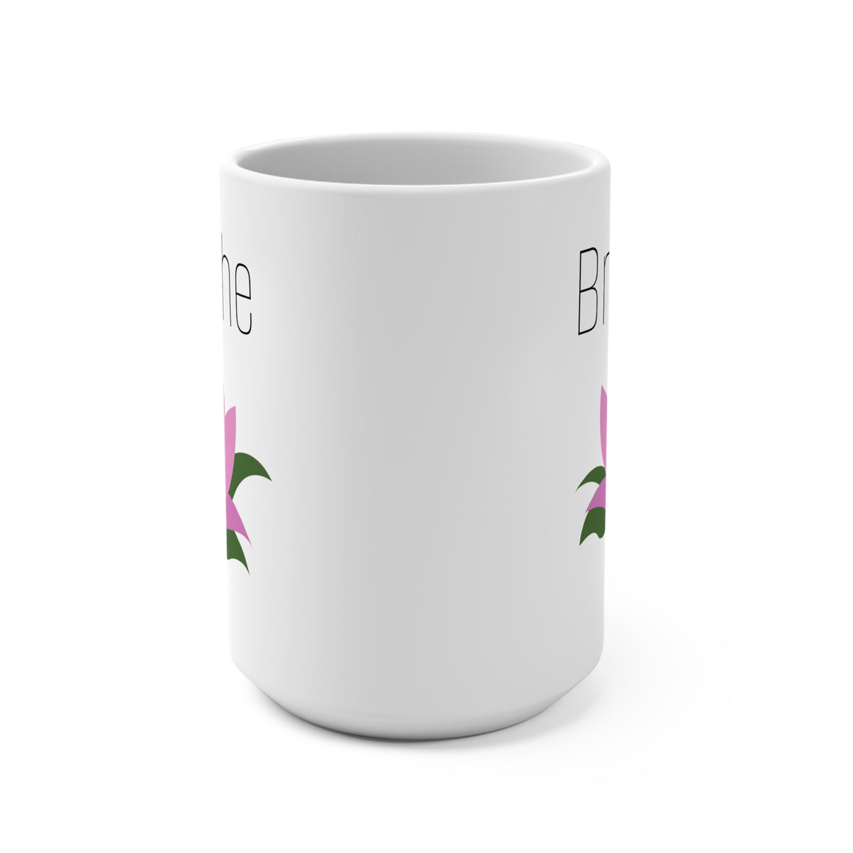 Breathe Lotus Ceramic Mug – 15 oz