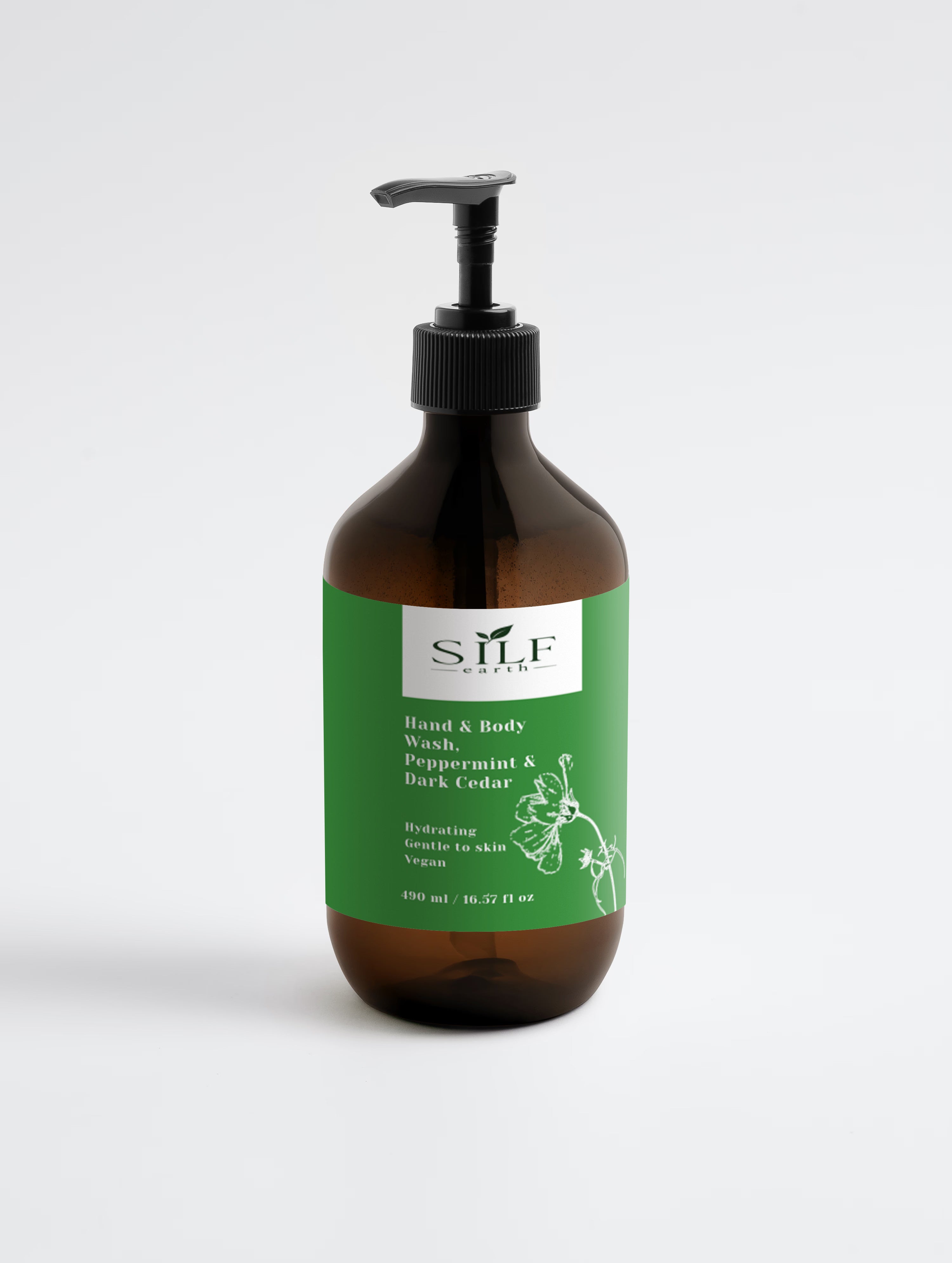Hand & Body Wash, Mint & Dark Cedar