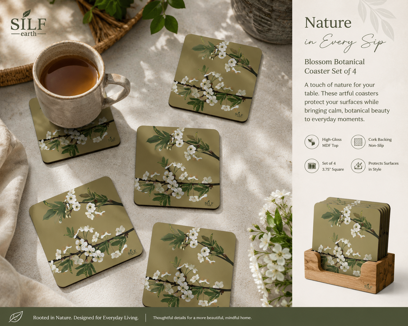 Blossom Botanical Coaster Set