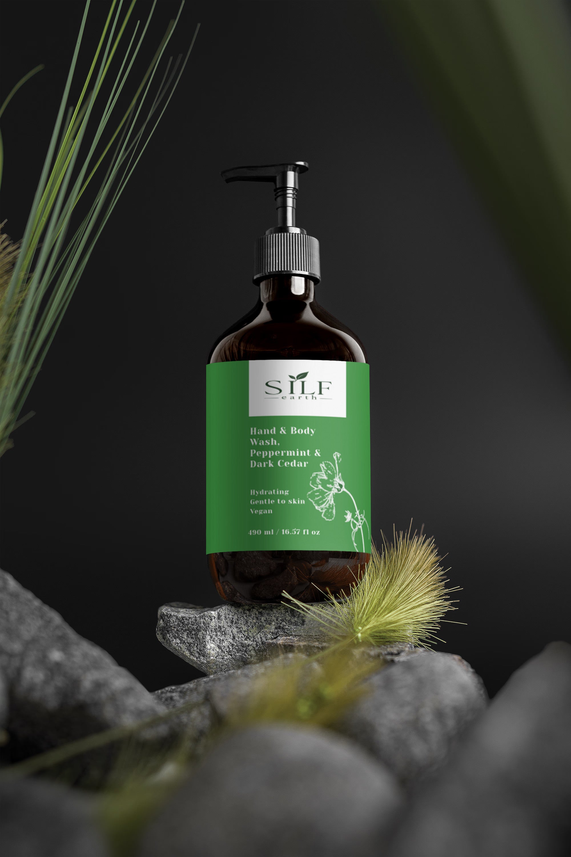Hand & Body Wash, Mint & Dark Cedar