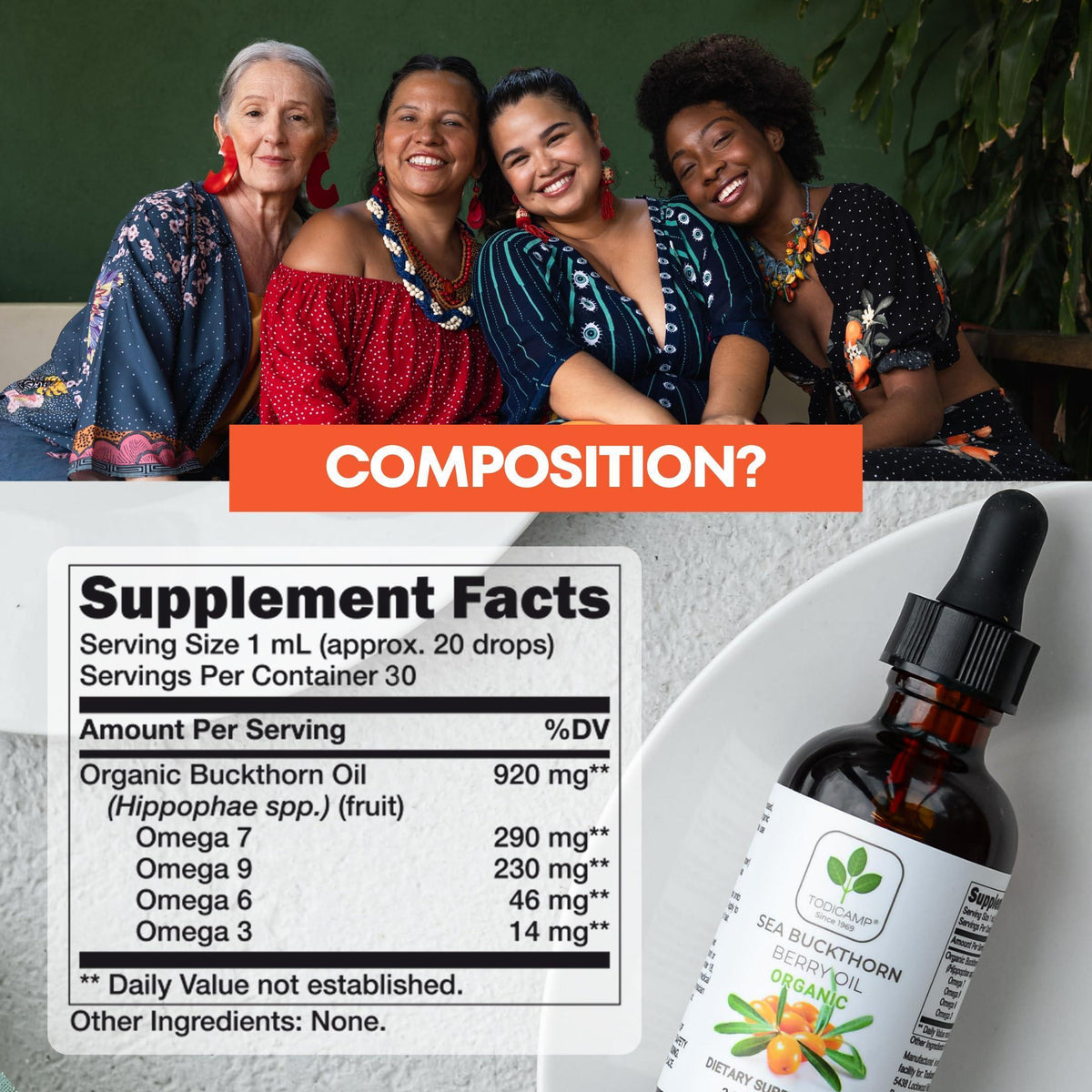 Organic Cold-Pressed Sea Buckthorn Berry Oil | 1 fl oz