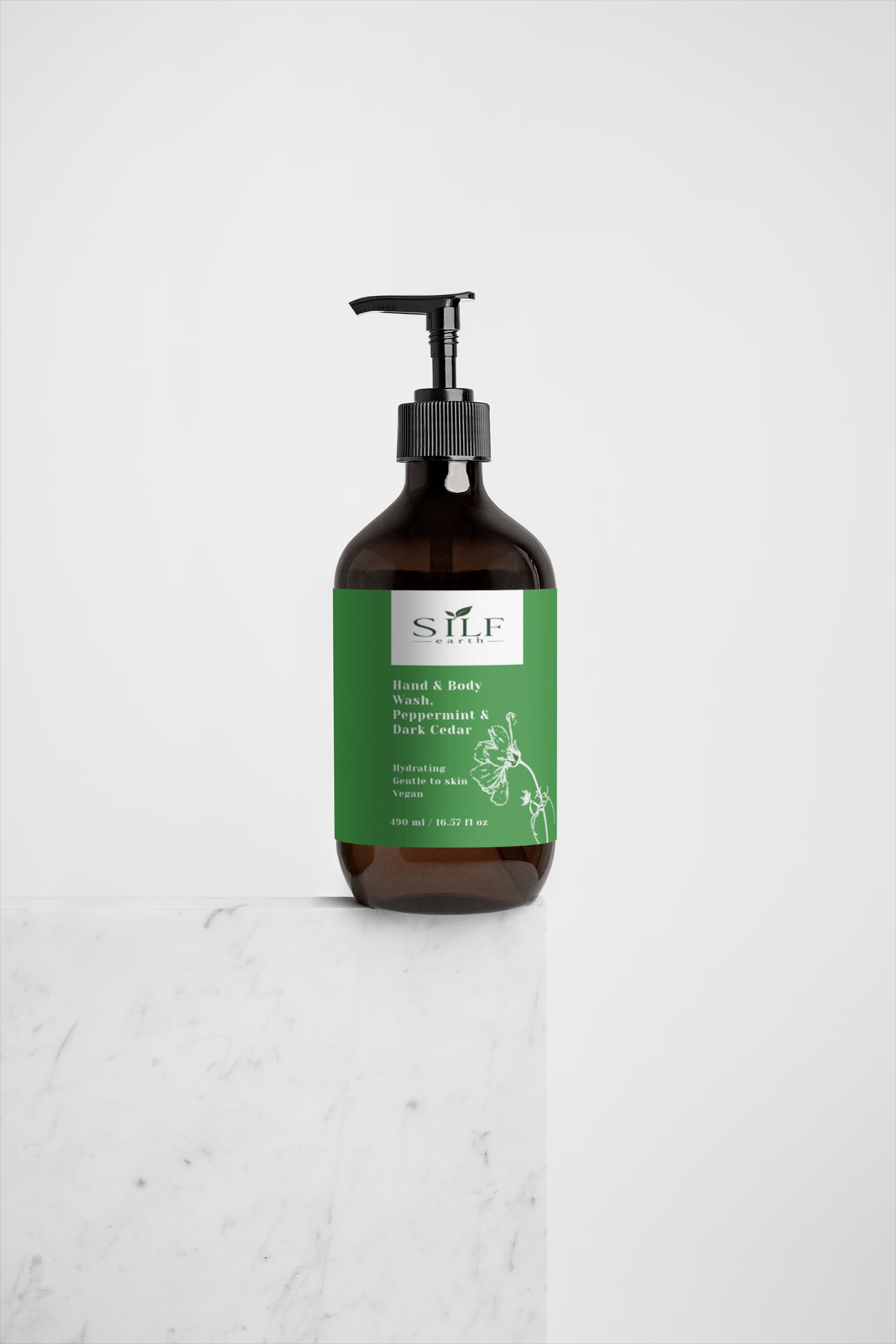 Hand & Body Wash, Mint & Dark Cedar