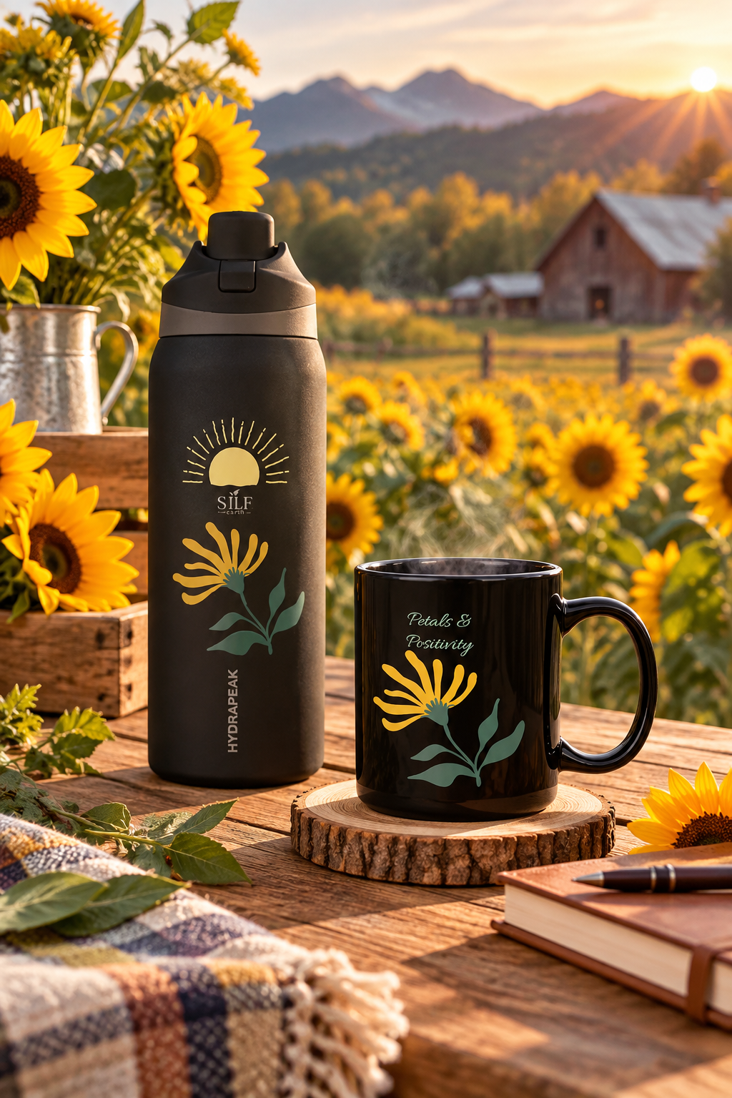 Petals & Positivity Floral Mug – 15 oz