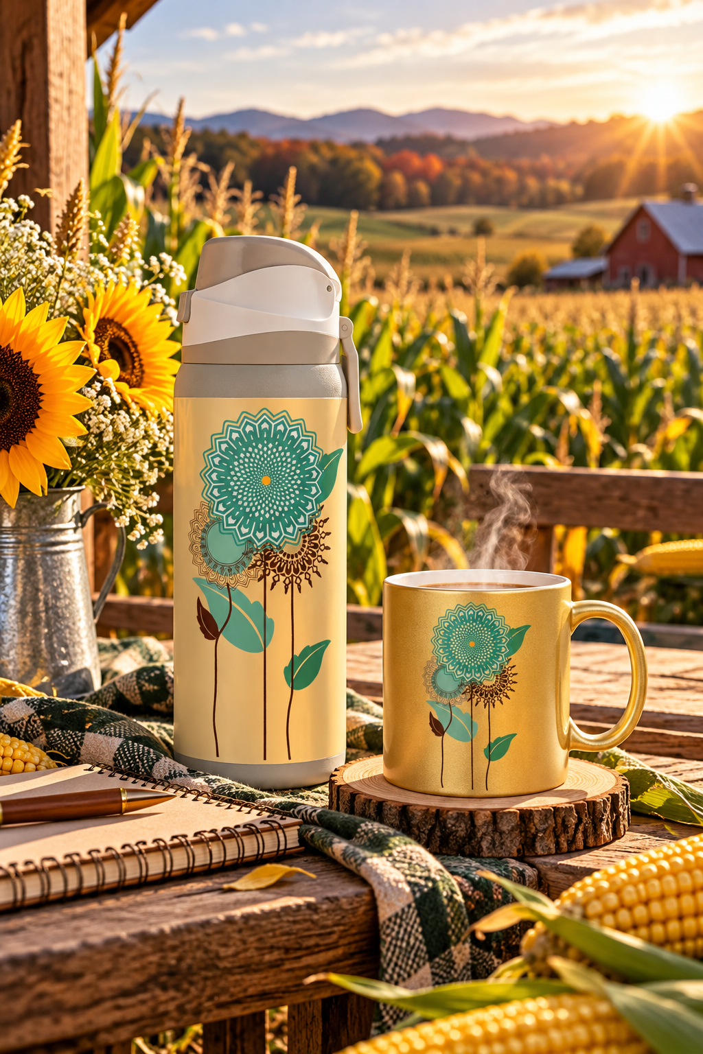 Mandala 32 oz Insulated Water Bottle