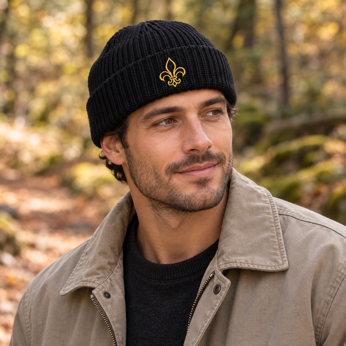 Fisherman beanie- Fleur-de-Lis Embroidered