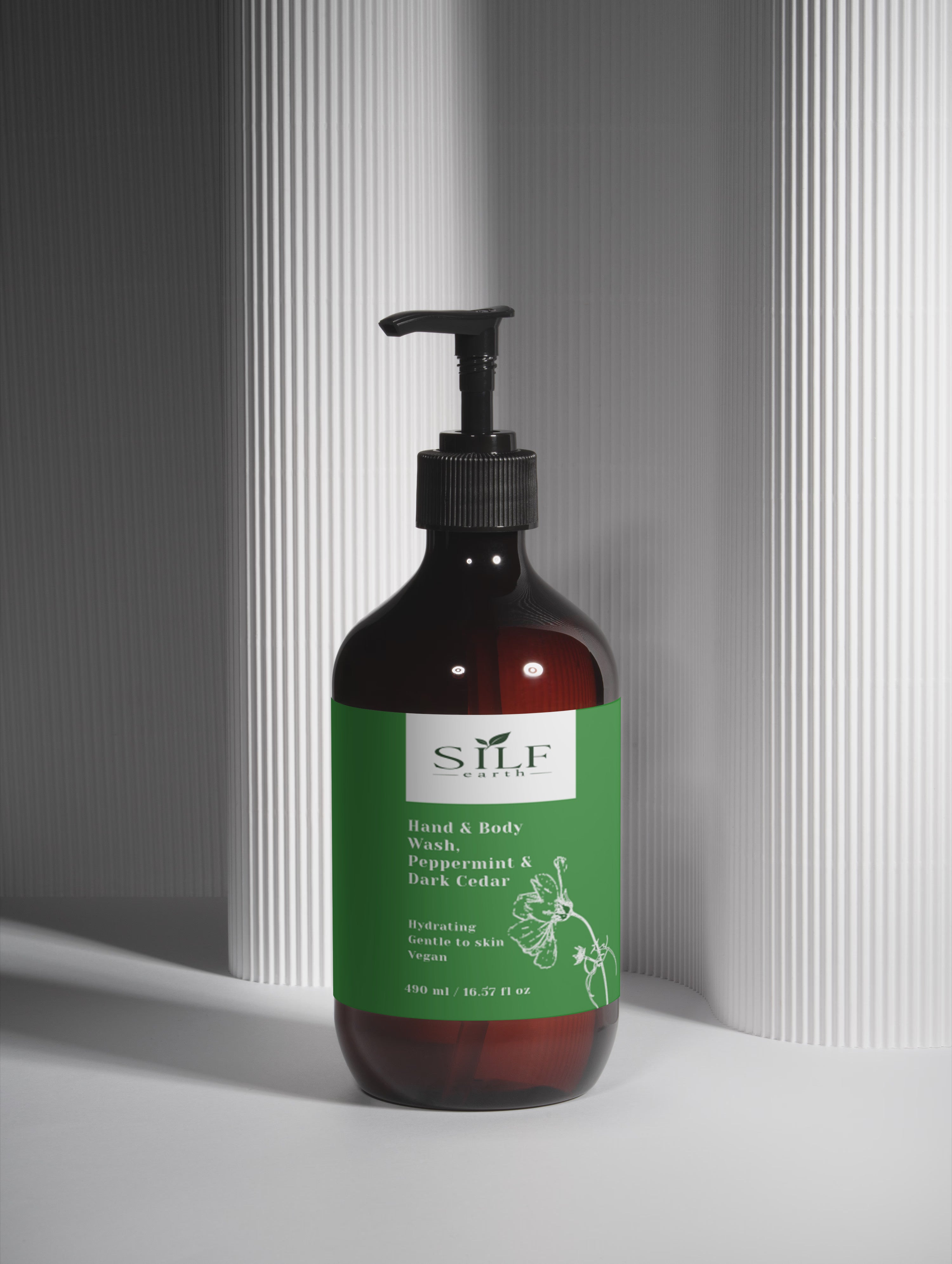 Hand & Body Wash, Mint & Dark Cedar